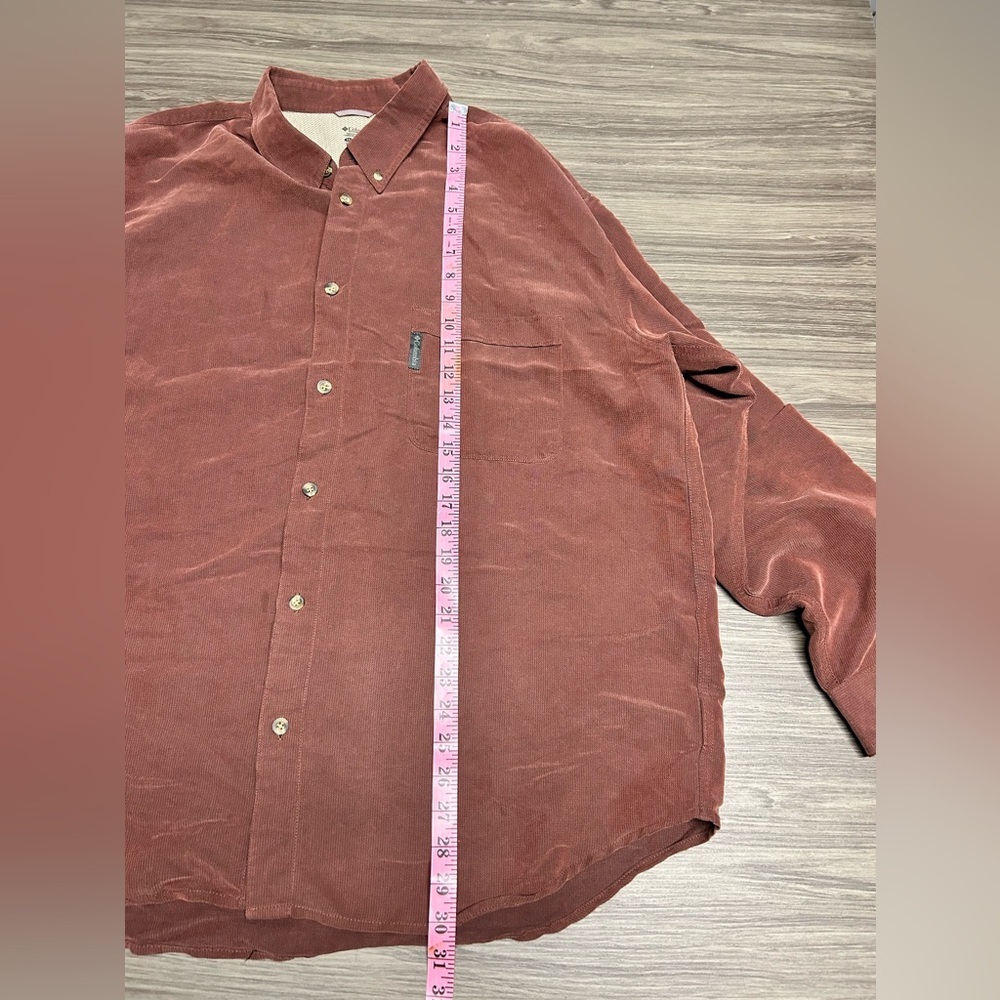 Columbia Button Up Shirt Mens Size 2XL  Copper Brown Omni-Shade Pocket - Picture 5 of 7